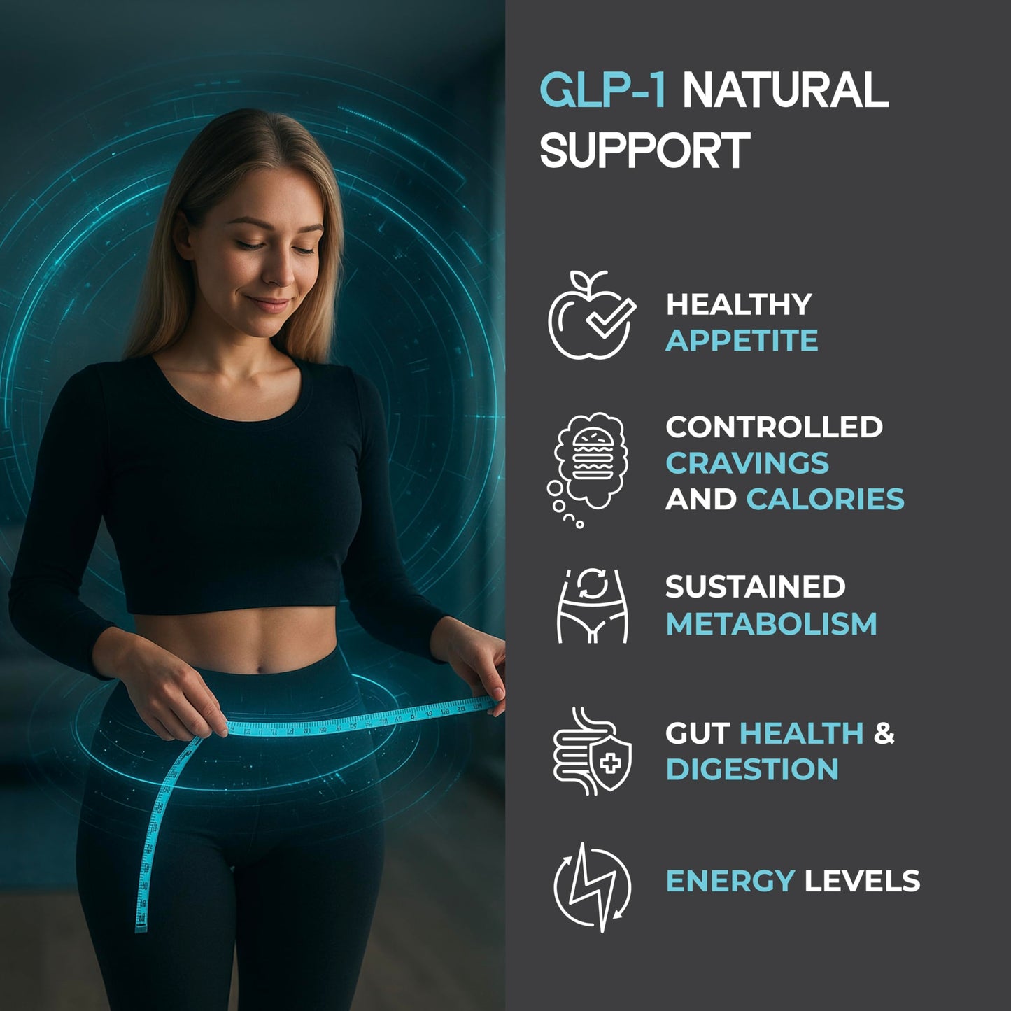 METAERA GLPrime GLP-1 Supplement - Natural GLP-1 Booster with Berberine, Cinnamon & Chromium - 1 Bottle