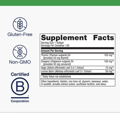 Metagenics Candibactin-AR: Oregano & Thyme Oils with Sage & Lemon Balm | Enteric-Coated Softgels BritishVita | Premium UK Vitamins & Wellness Supplements