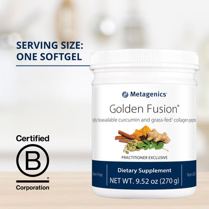 Metagenics Golden Fusion CurQfen Curcumin with Grass-Fed Collagen Peptides - 30 Servings