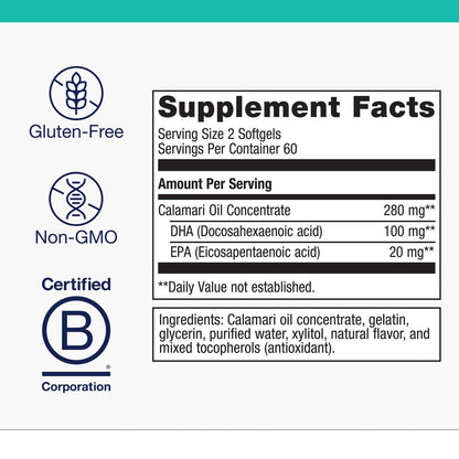 Metagenics MetaKids DHA – Kids DHA & EPA Softgels from Calamari Oil | Non-GMO, Gluten-Free