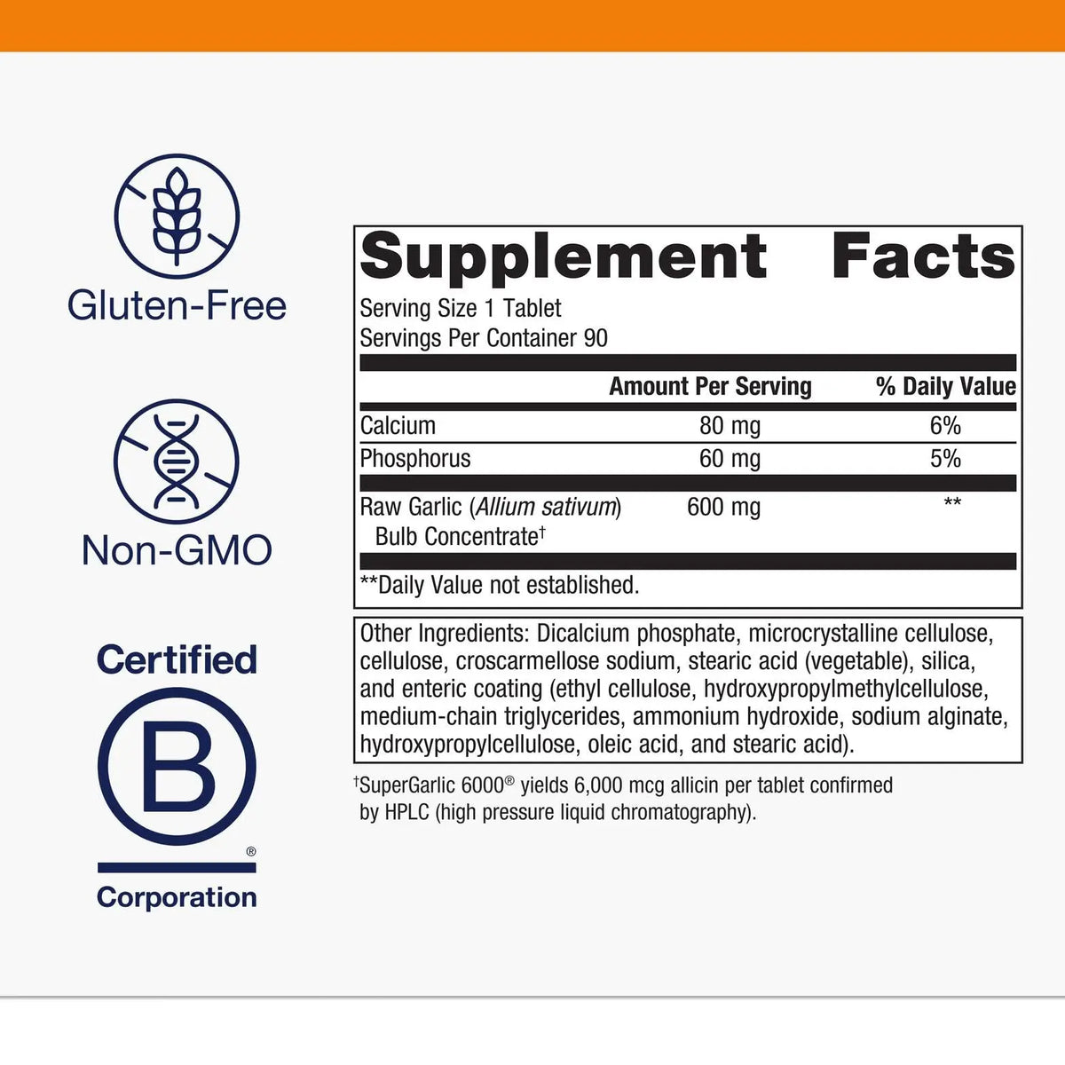 Metagenics SuperGarlic 6000 - Odorless Garlic Supplement, 6000 mcg Allicin, 90 Tablets BritishVita | Premium UK Vitamins & Wellness Supplements