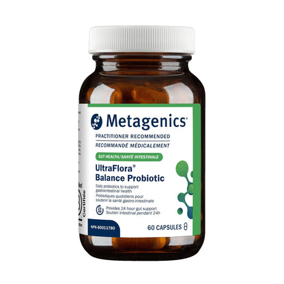 Metagenics UltraFlora Balance Probiotic – 15B CFU, Shelf-Stable, 60 Capsules – Non-GMO & Gluten-Free