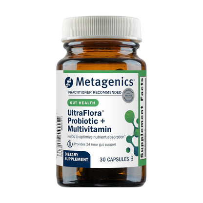 Metagenics UltraFlora Probiotic + Multivitamin – All-in-One Gut Health (30 Caps)