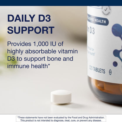 Metagenics Vitamin D3 1000 IU – Vitamin D Supplement for Bone, Cardiovascular, and Immune Health – 120 Count
