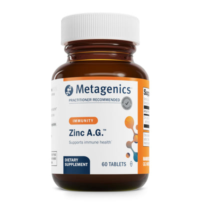 Metagenics Zinc A.G. – Arginine & Glycine Chelates Zinc Supplement – Immune Support, Bone Health, Skin & Energy – 60 Tablets