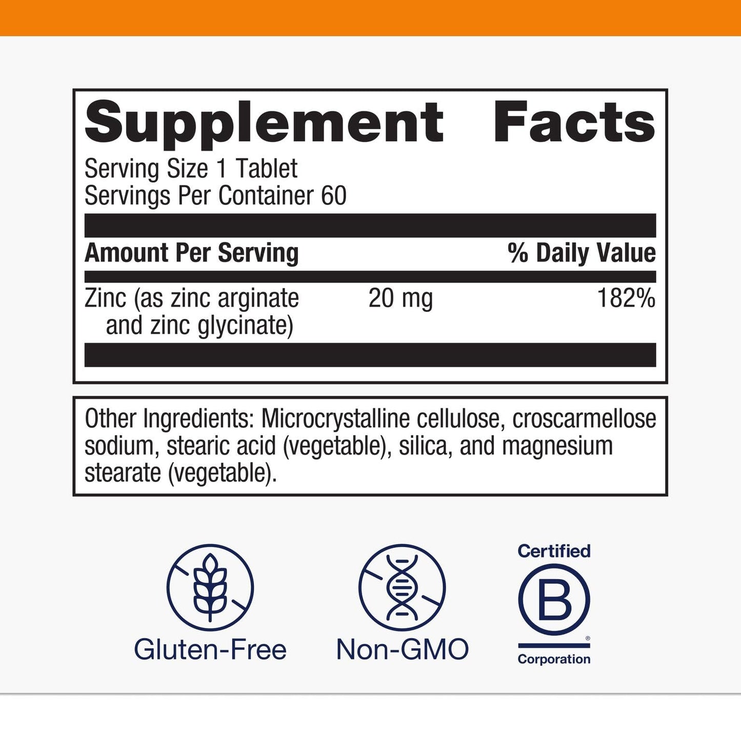 Metagenics Zinc A.G. – Arginine & Glycine Chelates Zinc Supplement – Immune Support, Bone Health, Skin & Energy – 60 Tablets