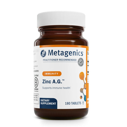 Metagenics Zinc A.G. Chelated Zinc with Arginine & Glycine – Immune, Bone, Skin Support | 180 Tablets BritishVita | Premium UK Vitamins & Wellness Supplements