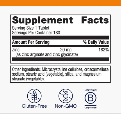 Metagenics Zinc A.G. Chelated Zinc with Arginine & Glycine – Immune, Bone, Skin Support | 180 Tablets BritishVita | Premium UK Vitamins & Wellness Supplements