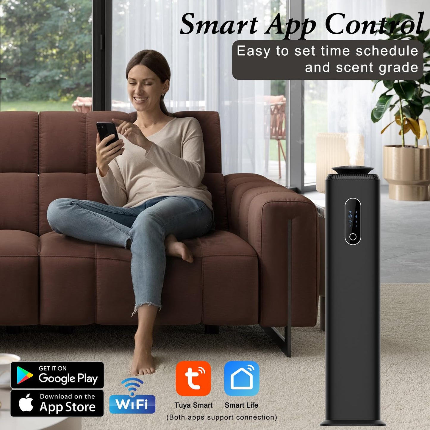 1000ml Tower Hotel Scent Diffuser with WiFi App Control – Up to 10,000 sq ft