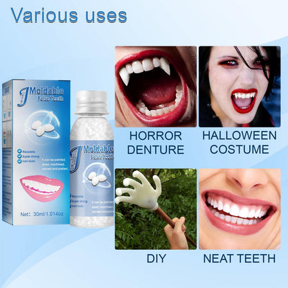 Denture Repair Kit: Moldable Beads, Tweezers & Dental Tools for Fixing Missing or Broken Teeth