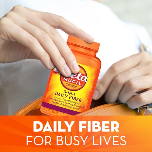 Metamucil Psyllium Husk Capsules, 160 Count – 3-in-1 Daily Fiber for Digestive Health and Regularity