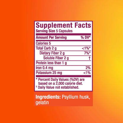 Metamucil Psyllium Husk Capsules, 160 Count – 3-in-1 Daily Fiber for Digestive Health and Regularity