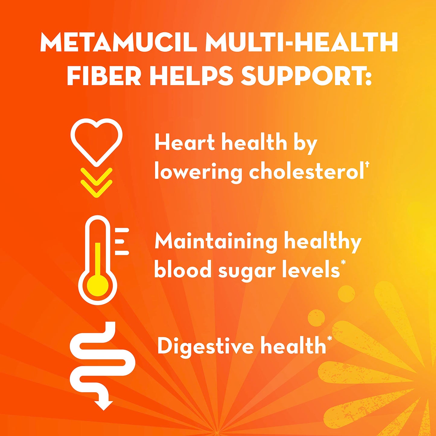 Metamucil Psyllium Husk Capsules, 160 Count – 3-in-1 Daily Fiber for Digestive Health and Regularity