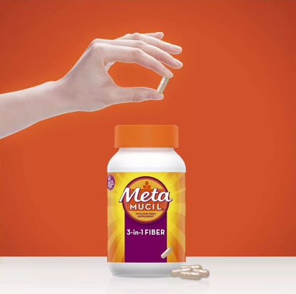 Metamucil Fiber Therapy for Regularity — 340 Capsules | Psyllium Fiber Supplement