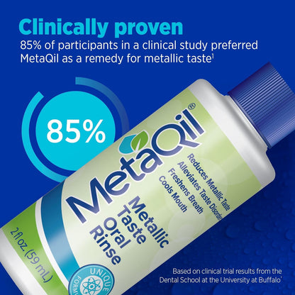 MetaQil Oral Rinse – Relieve Metallic & Bitter Tastes, 8 Core Ingredients, 2 Fl Oz