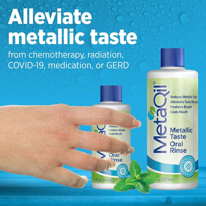 MetaQil Oral Rinse – Relieve Metallic & Bitter Tastes, 8 Core Ingredients, 2 Fl Oz