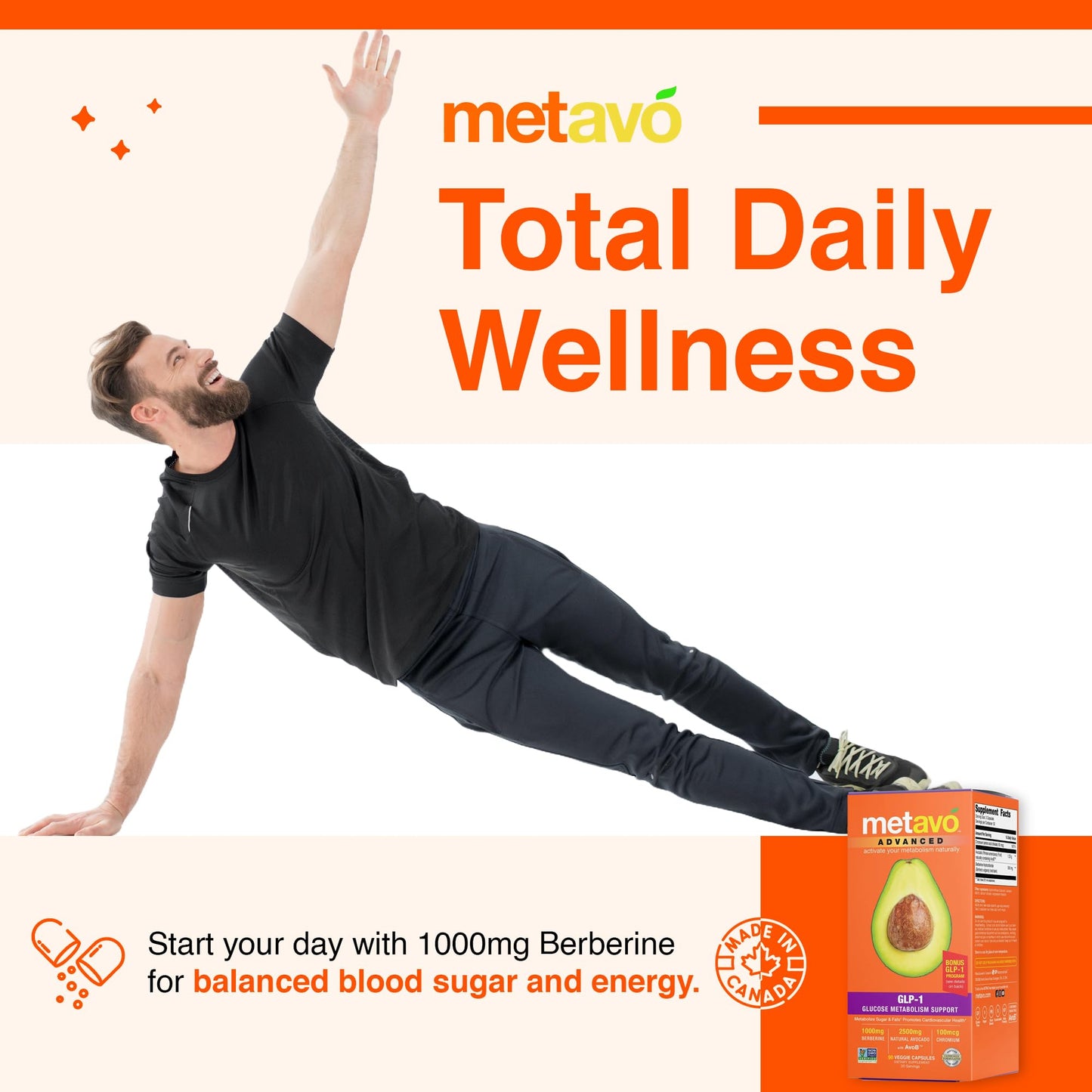 Metavo Advanced GLP-1 Metabolism Support – Boost Metabolism & Energy (90 Capsules)