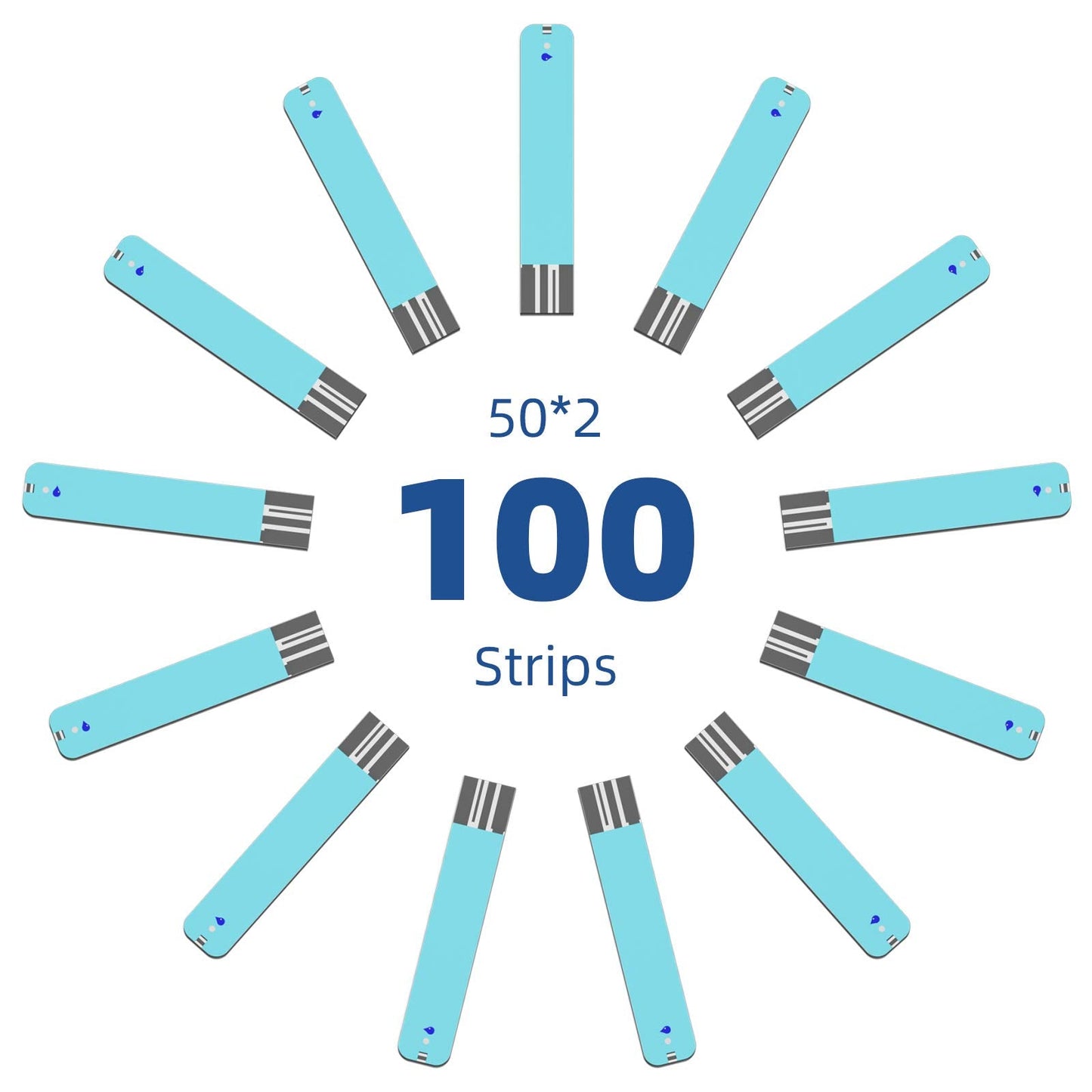 Metene TD-4116 Blood Glucose Test Strips - 100 Count for TD-4116 & S Meters