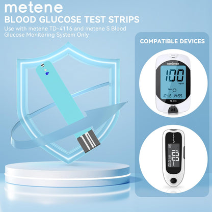 Metene TD-4116 Blood Glucose Test Strips | 300 Count for TD-4116 and Metene S Monitors