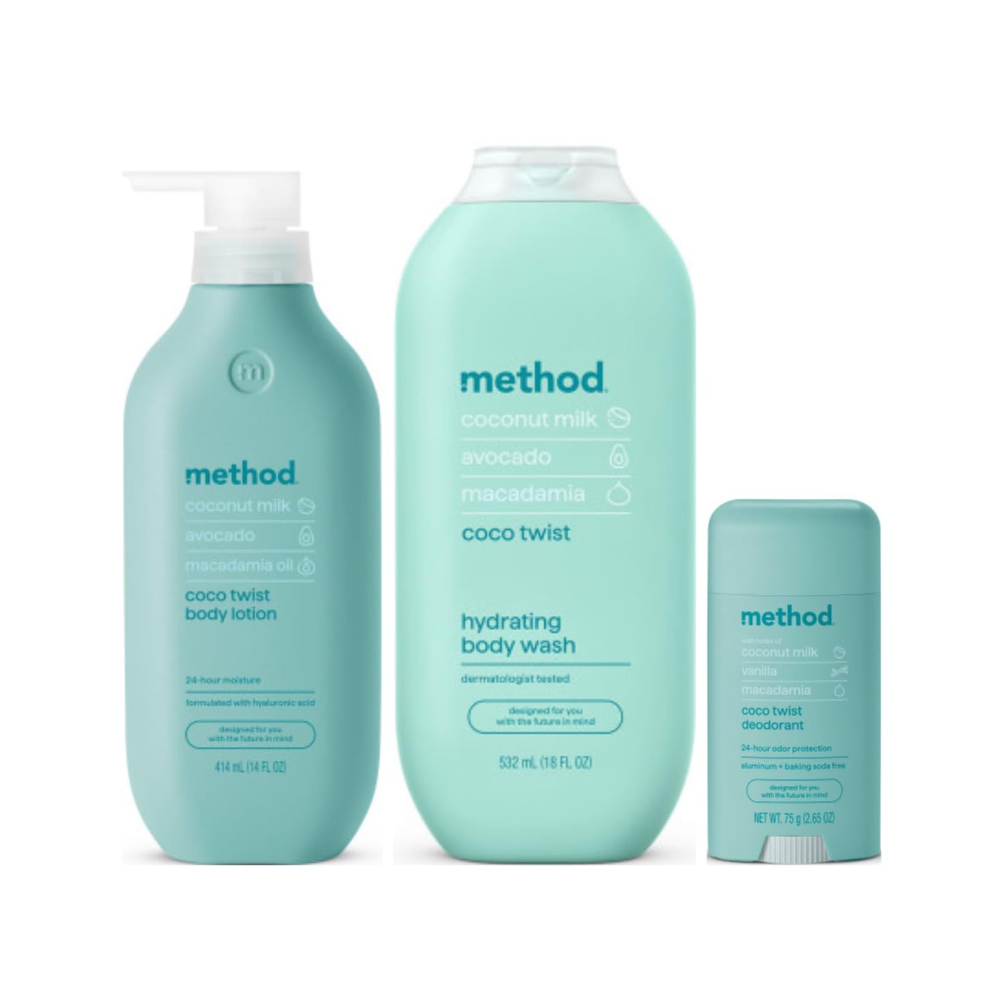 Method Coco Twist Variety Pack: Lotion, Deodorant & Body Wash