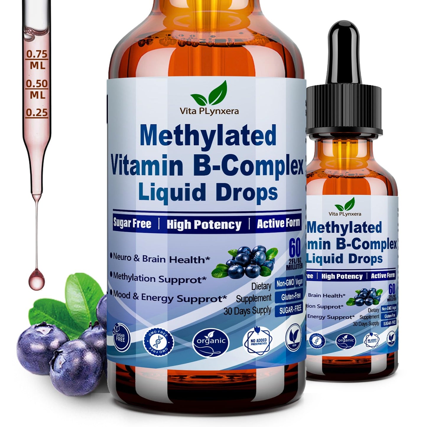 9-in-1 Methyl B Complex Liquid Drops – MTHFR Support & Energy