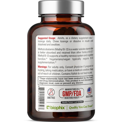 Methyl B-12 10,000 mcg Lozenges – Cherry Flavor, 90 Vegan, Extra Strength