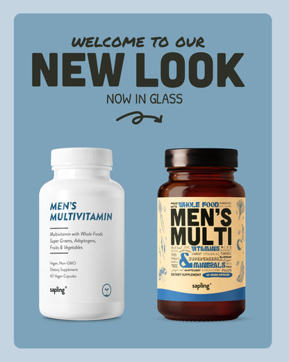 Multivitamin for Men | Daily Methylated B Complex, Whole Food Ingredients | Vegan & Non-GMO | 60 Caps