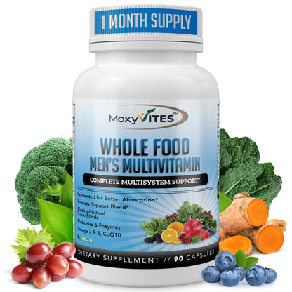 Methylated Men's Multivitamins – 44 Organic Whole-Food Ingredients | Vegan Daily Vitamin for Men