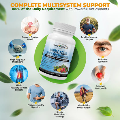 Methylated Men's Multivitamins – 44 Organic Whole-Food Ingredients | Vegan Daily Vitamin for Men