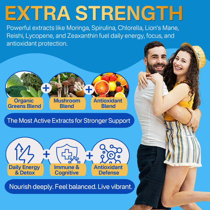 Methylated Multivitamin Gummies for Men & Women – Greens & Mushroom Blend (Sugar Free)