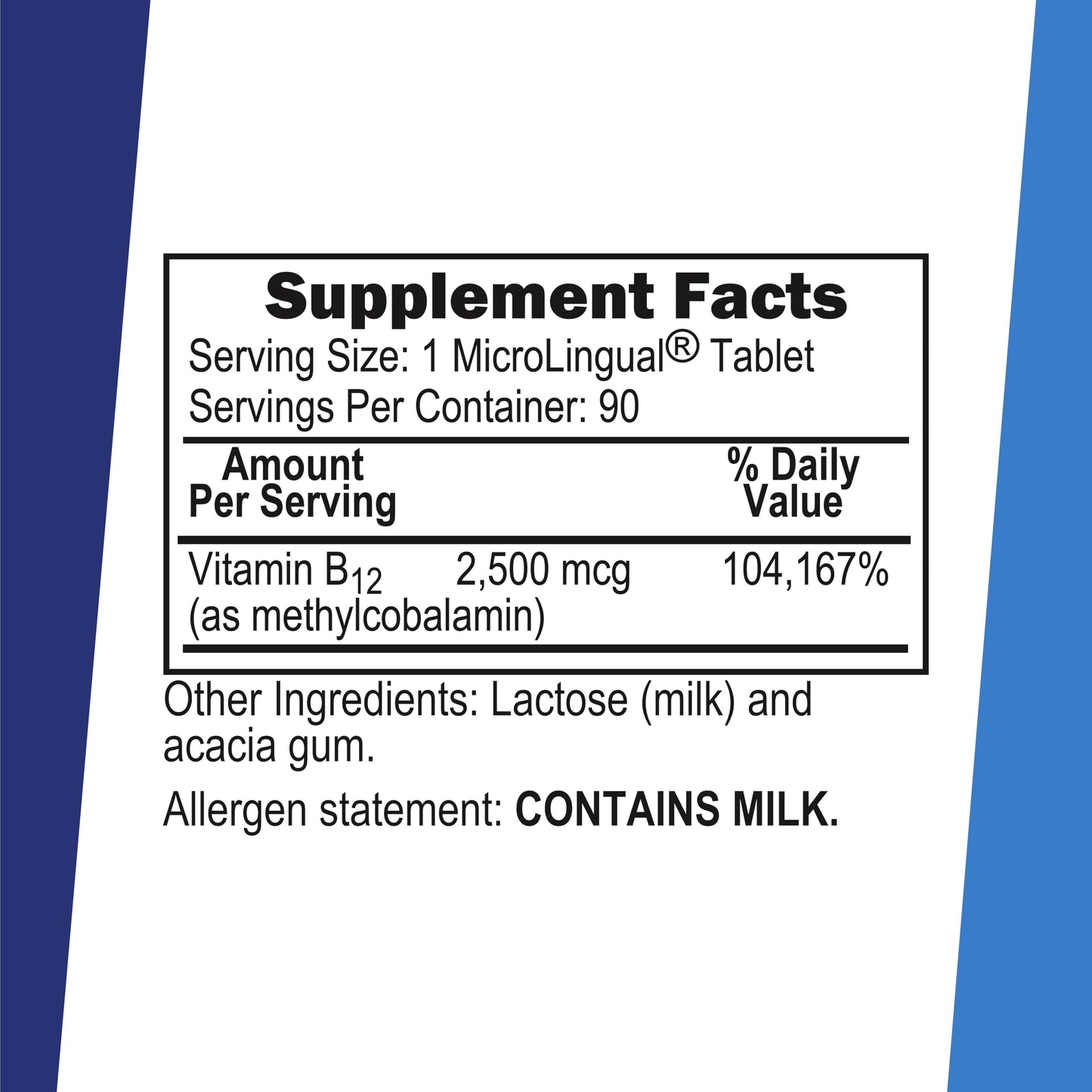 Superior Source B12 Methylcobalamin 2500 mcg – Sublingual MicroLingual 90 Tabs
