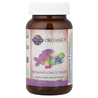 Garden of Life Organics Women’s Multivitamin – One Daily, Organic, Vegan (Iron 2.5mg) 60 Tablets