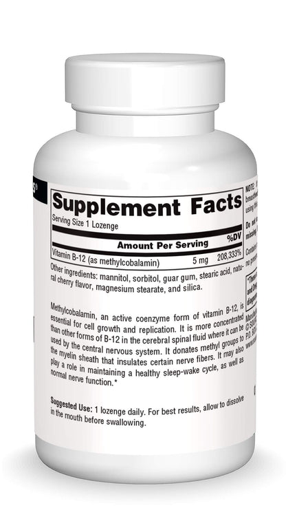 Source Naturals Methylcobalamin B-12 Cherry Flavored 5 mg - 30 Lozenges