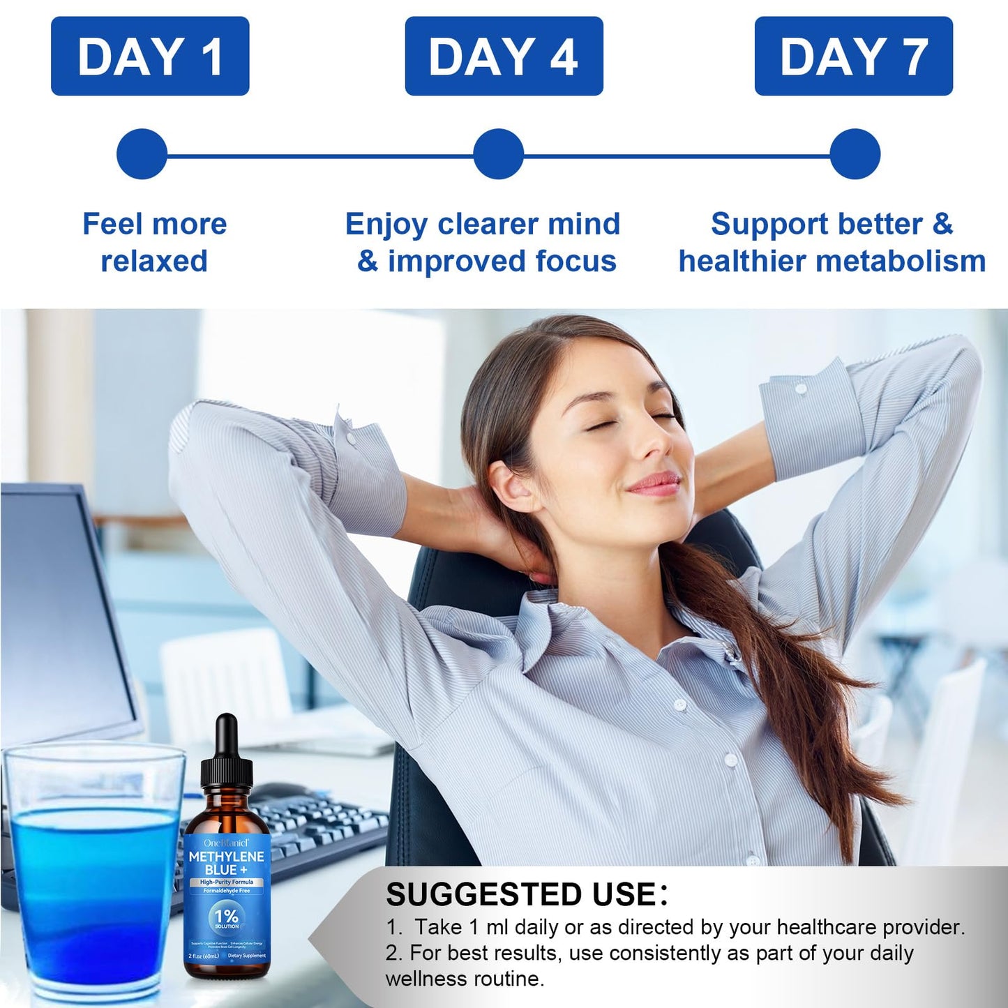 Methylene Blue 1% Drops | Pharmaceutical Grade | 60ml – Memory, Focus, Clarity