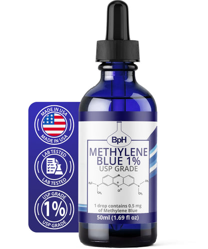 Methylene Blue 1% USP – Pharmaceutical Grade Twin Pack (2×50 mL) Glass – 3rd-Party Tested