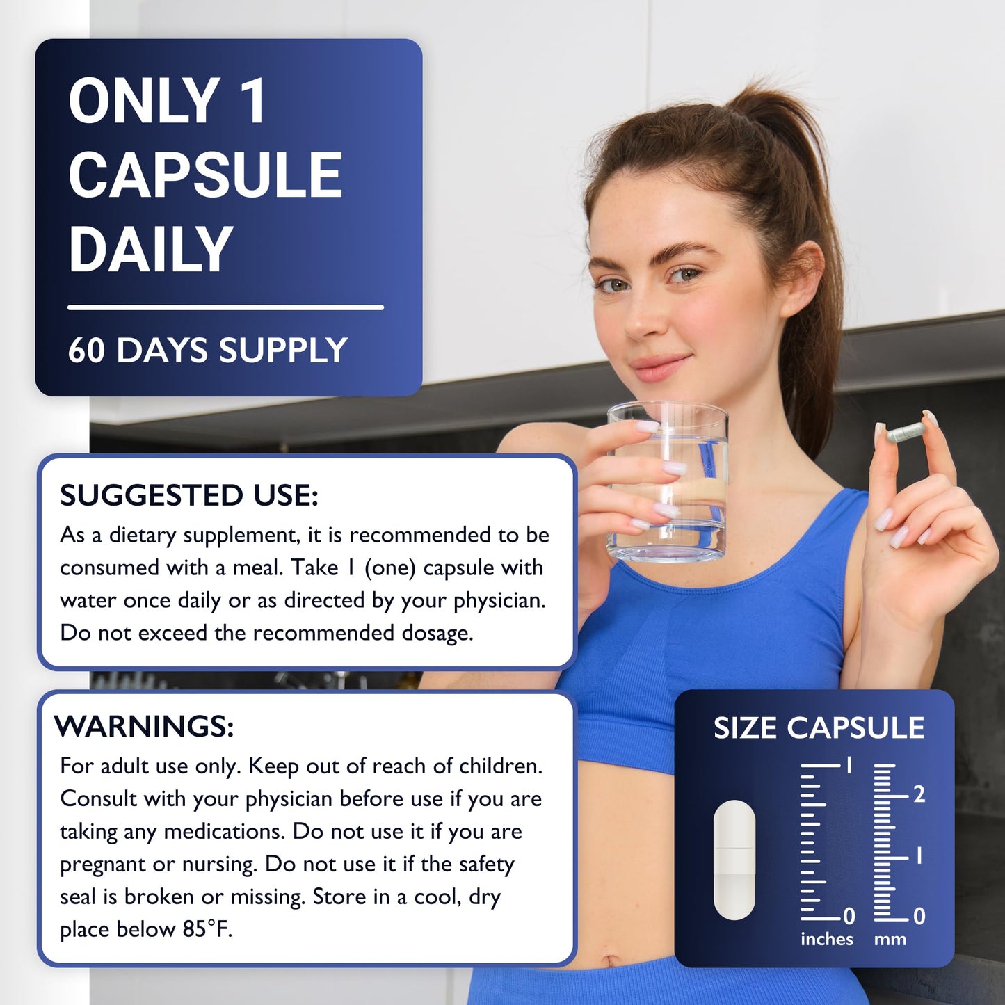 Methylene Blue Pharmaceutical Grade 10 mg - 60 Capsules | Made in USA - 2 Month Supply