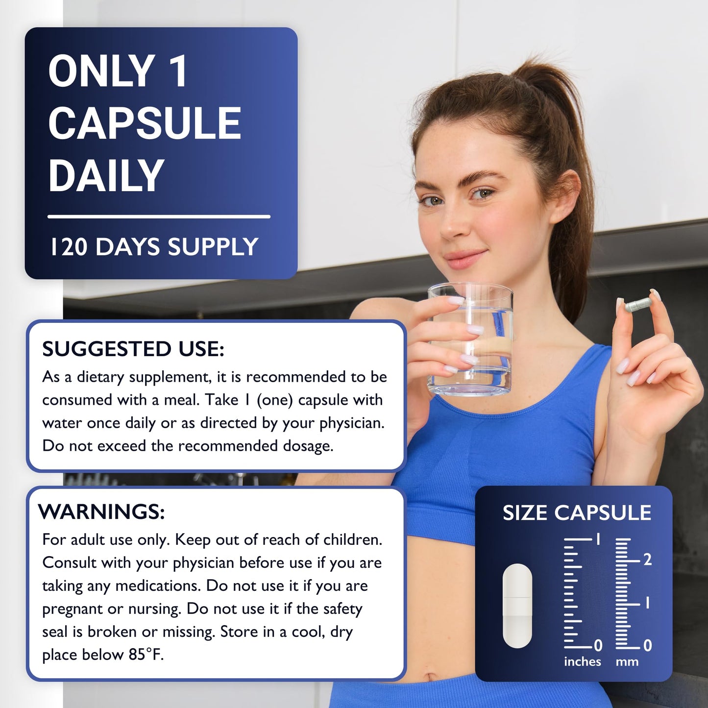 LCG LABS Methylene Blue 10 mg Capsules – Vitamin C, B6 & B12 – Energy, Brain & Focus – Made in USA (120 Capsules, 4-Month Supply)