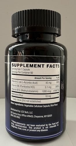 Methylene Blue Pharmaceutical Grade 10 mg - 60 Capsules | Made in USA - 2 Month Supply