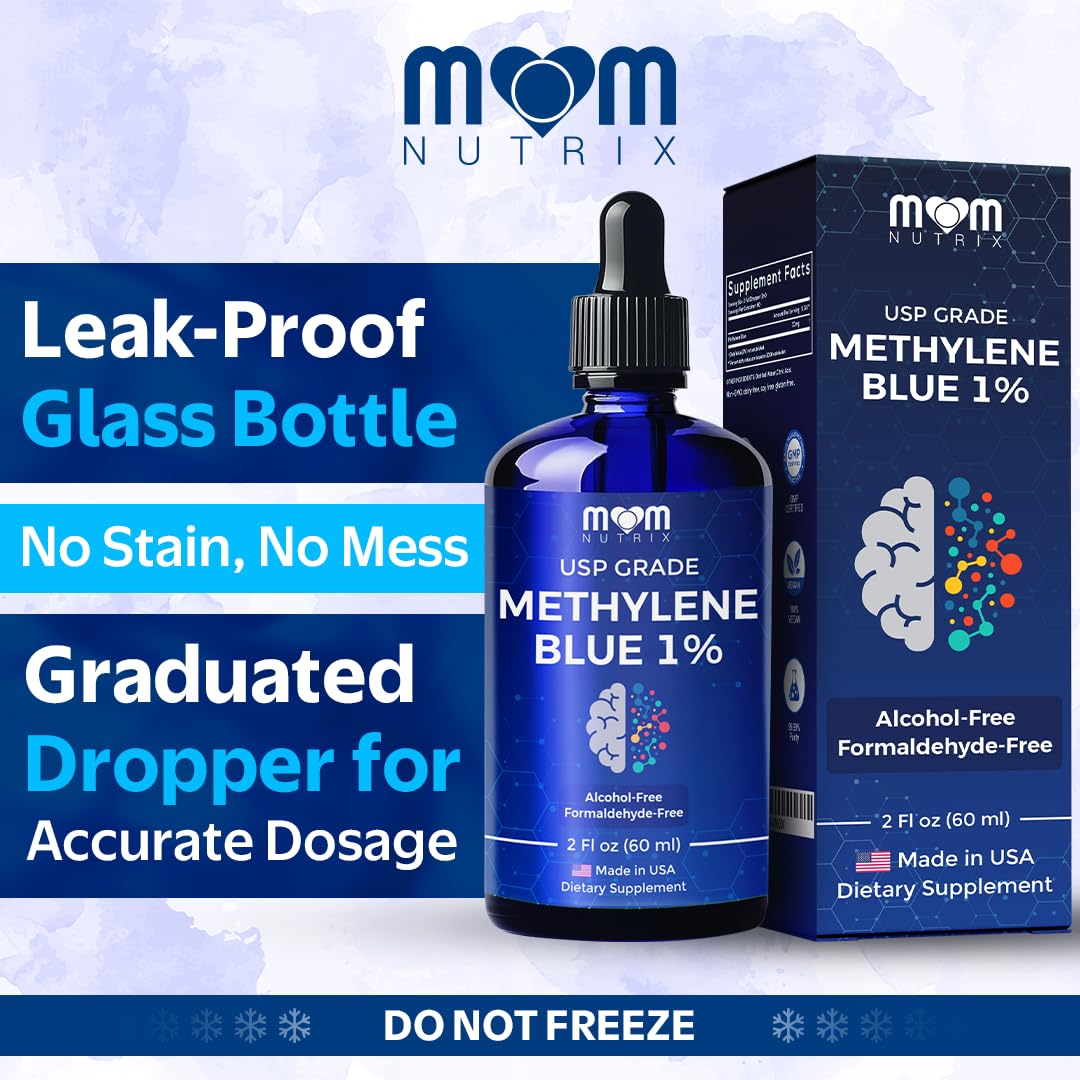 Methylene Blue 1% Solution – USP Pharmaceutical Grade, 60 ml (2 oz) – Made in USA