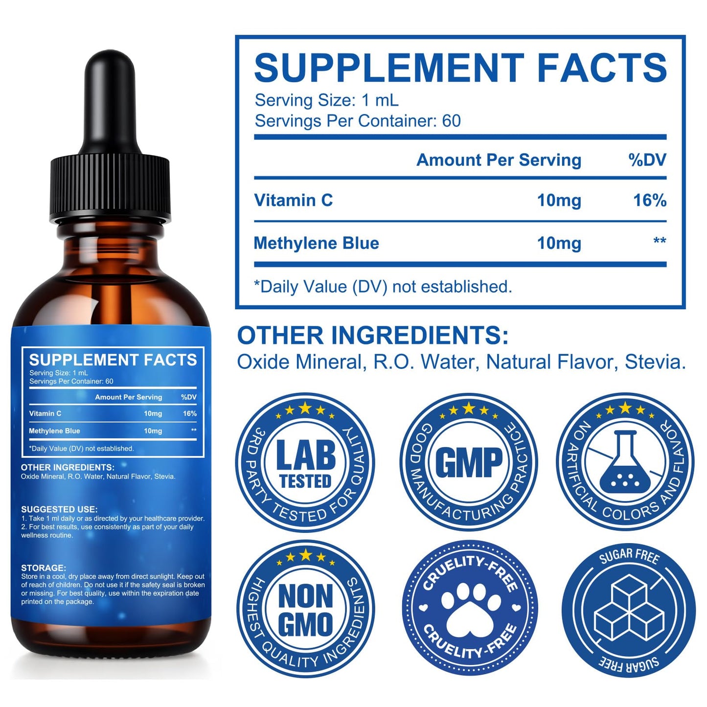 Methylene Blue Pharmaceutical Grade Drops – Brain Health & Energy