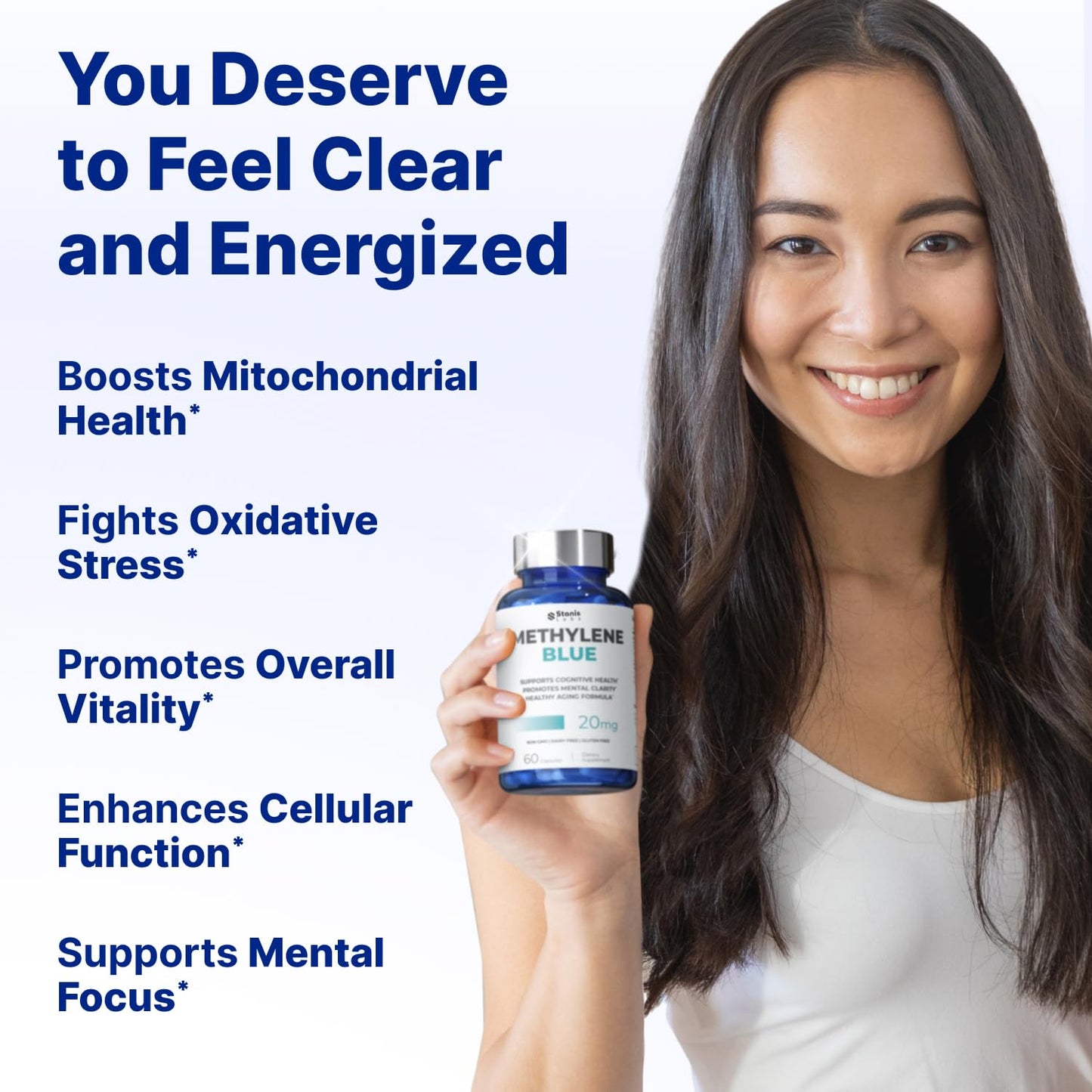 Ultimate Methylene Blue Capsules 20mg – Brain Focus & Energy, USA Made