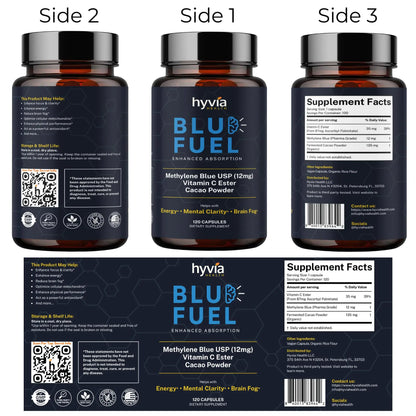 Hyvia Health Methylene Blue Capsules with Vitamin C – 120ct, USP Grade, Made in USA BritishVita | Premium UK Vitamins & Wellness Supplements