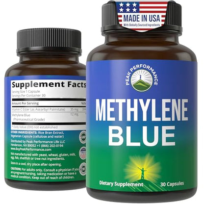 Methylene Blue Capsules – Ultra High Purity USP, Vegan & GMP