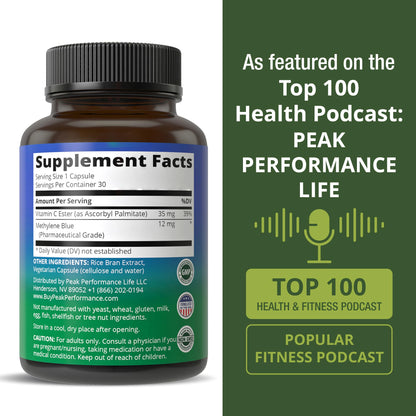 Methylene Blue Capsules – Ultra High Purity USP, Vegan & GMP