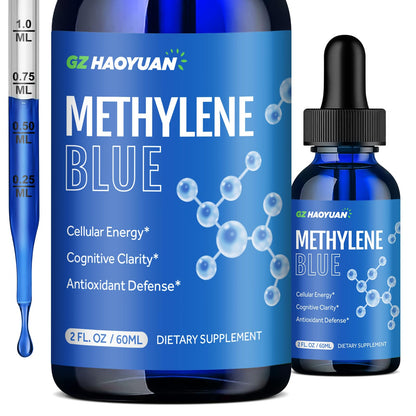 GZ HAOYUAN Methylene Blue Drops 1% USP Grade – Brain Health & Cellular Metabolism (2 fl oz)