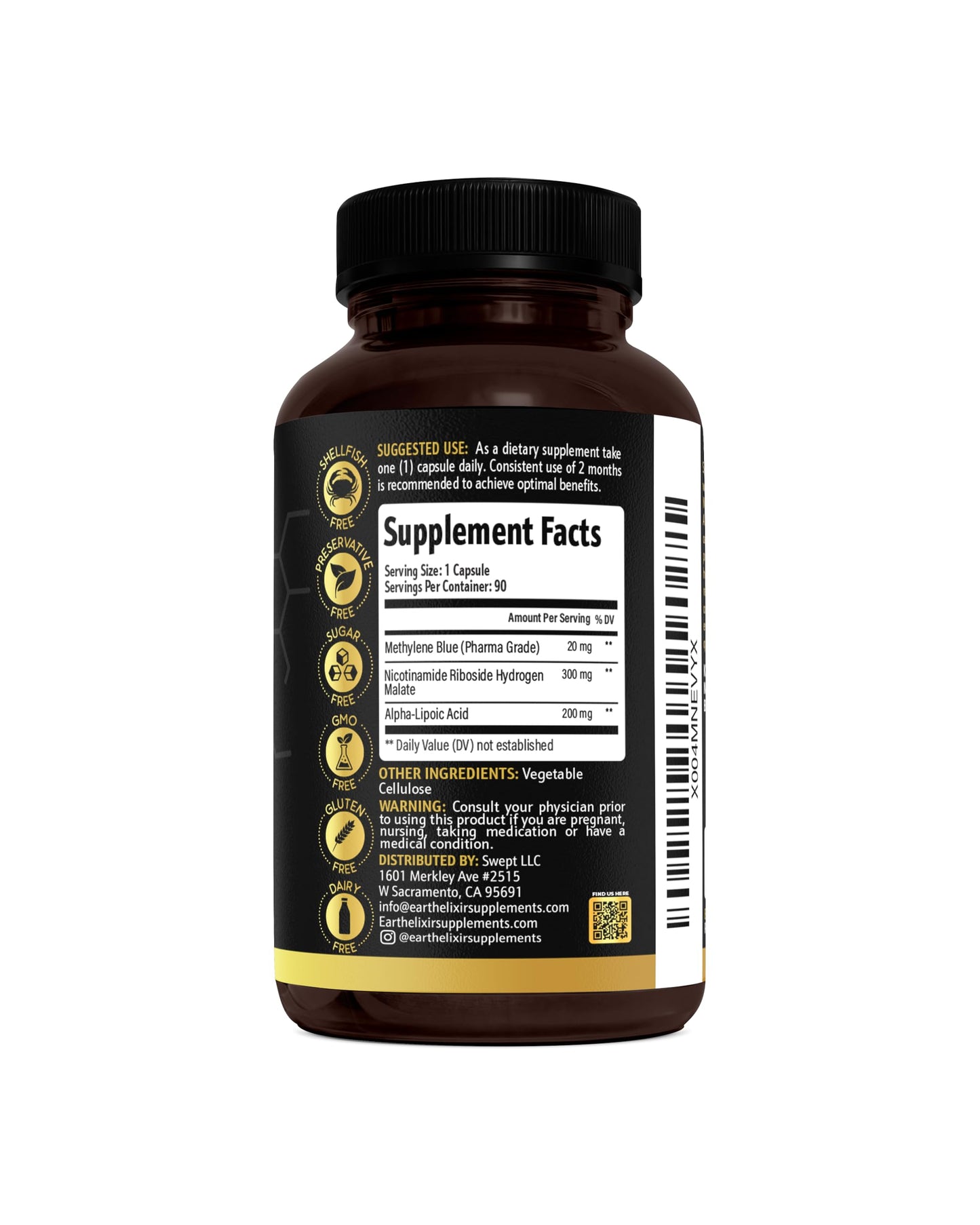 3-in-1 Methylene Blue Capsules – Pharmaceutical-Grade with ALA & NAD | 3 Month Supply