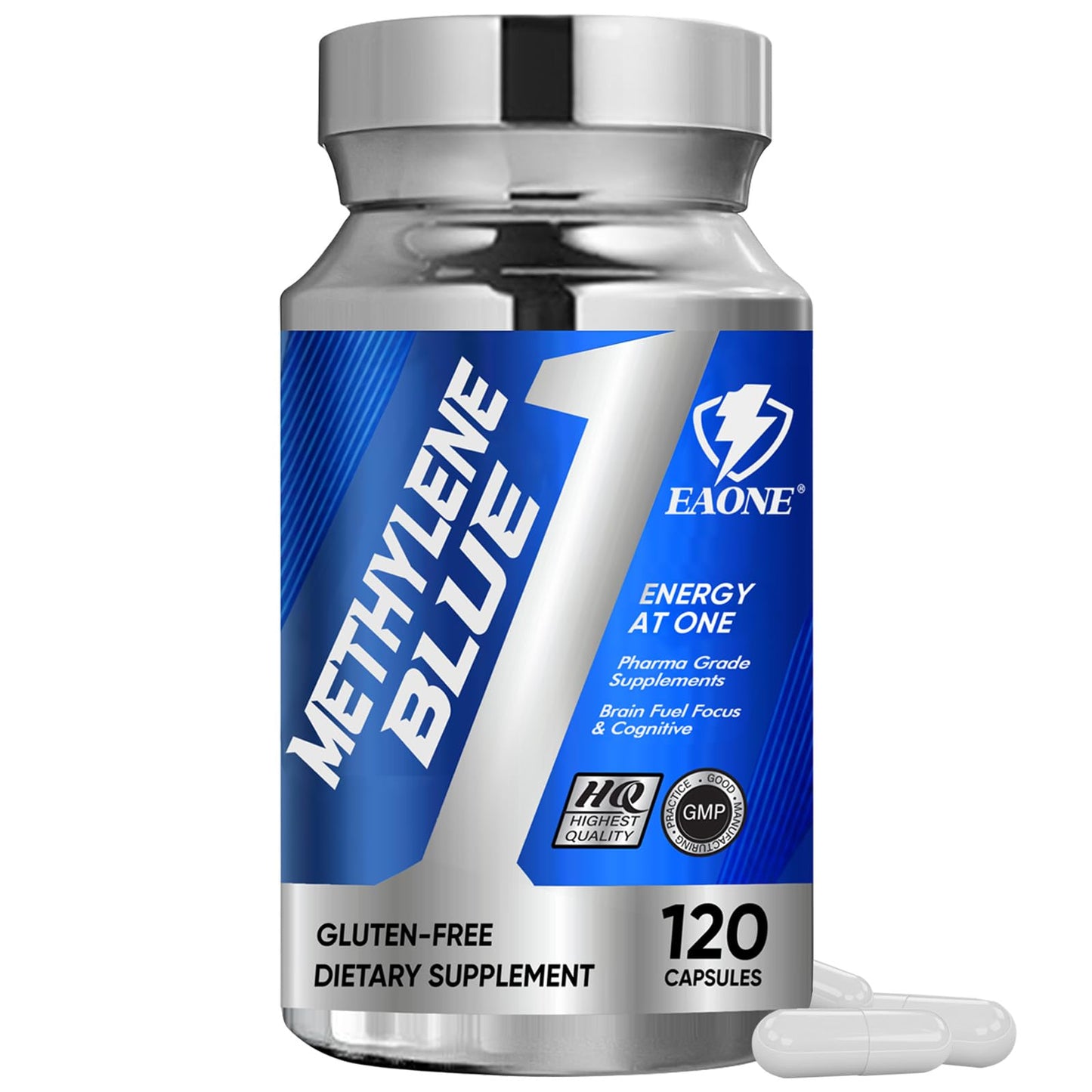 Methylene Blue USP Grade Brain Supplement with Vitamin C Ester – EAONE (120 Capsules)