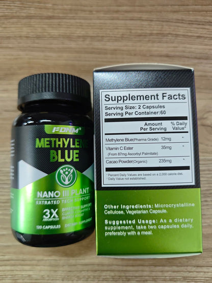 Methylene Blue Capsules 120 Count – USP & Pharmaceutical Grade, Brain Health & Focus