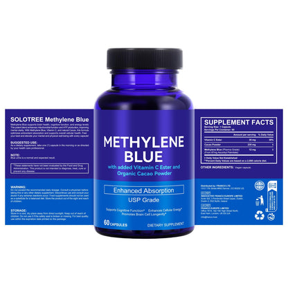 Methylene Blue Capsules 12 mg with Vitamin C Ester – 60 Capsules