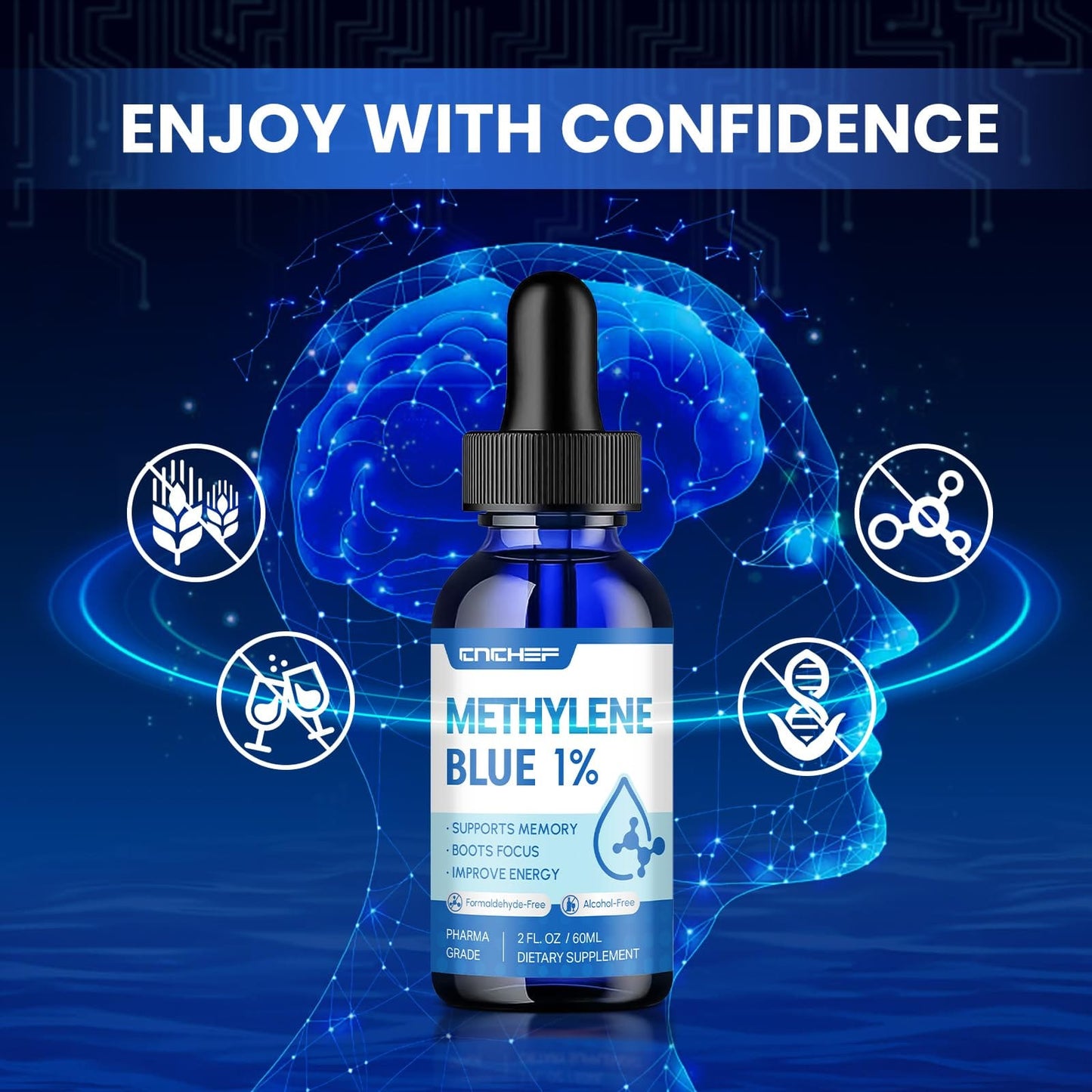Methylene Blue Pharmaceutical Grade Drops – Cognitive & Cellular Energy Support (2 fl oz)